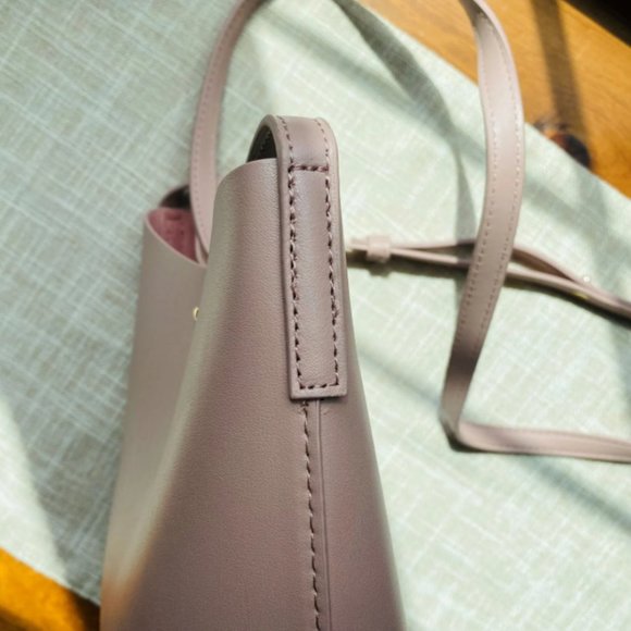 🆕 Samara Shoulder Bag Peony Baby Pink Adjustable Barbie Suede Purse - Picture 3 of 9